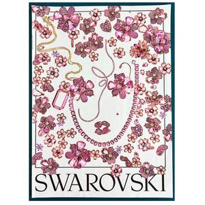Swarovski Pink/Puple Flower Jewelry Pin Necklace 2023 Swatch Omega Print Ad